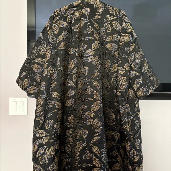 Opera Coat / Black Floral Women's Coat - Picture 2 of 4